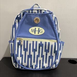 Spartina 449 Daufuskie Island Women Tennis Backpack Blue White Zip NEW WITH TAGS